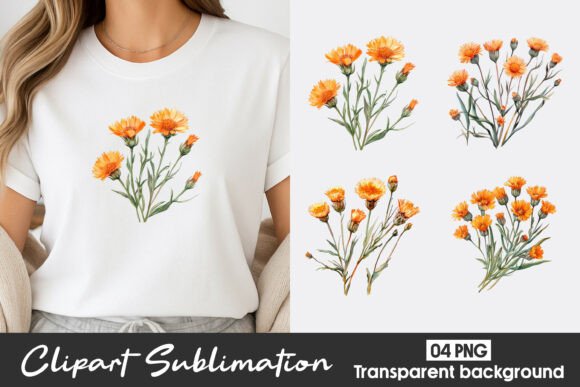 Download Orange Wildflower Watercolor Clipart PNG - Wildflower watercolor clipart Collection
