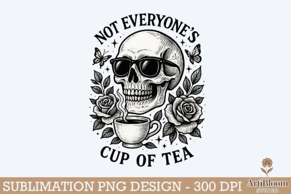 Download Not Everyones Cup of Tea Rose Skull Png - Tea rose Collection