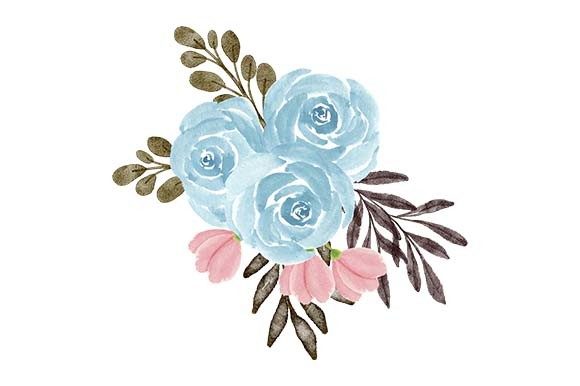 Download Blue Rose Flower Watercolor Bouquet - Premium Resources