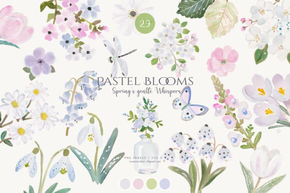 Download Spring Florals Pastel Flowers Clipart - Pastel flowers clipart Collection