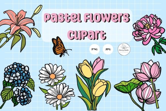Download Pastel Flowers Clipart - Pastel flowers clipart Collection