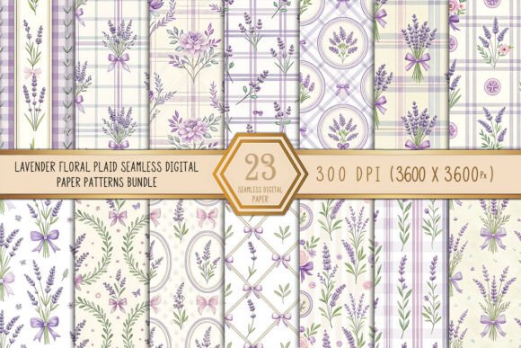 Download Purple Lavender Floral Seamless Patterns - Purple lavender Collection