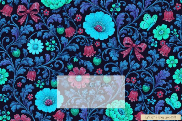 Download Dark Floral Red Scroll Botanical Pattern - Botanical Collection