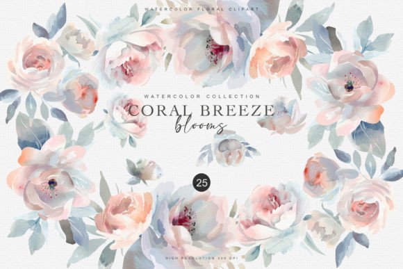 Download Watercolor Pastel Flowers Clipart Set - Pastel flowers clipart Collection