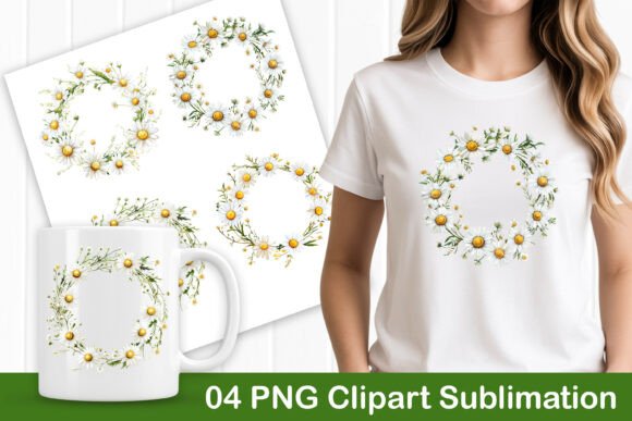 Download Botanical Daisy Wreath PNG Art - Botanical Collection