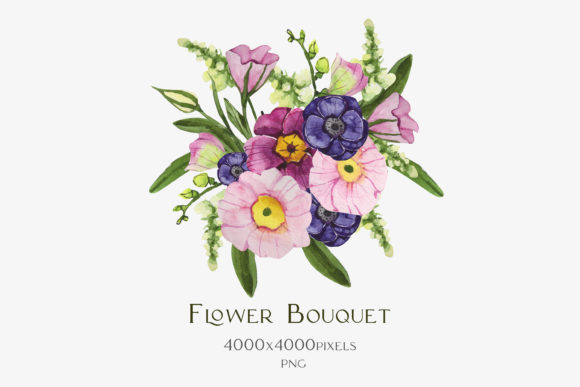 Download Watercolor Bouquet of Spring Flowers - Premium Bundle