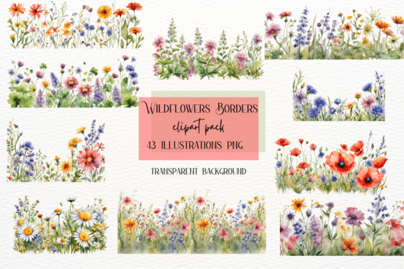 Download 43 Wildflowers Border Clipart - Premium Resources