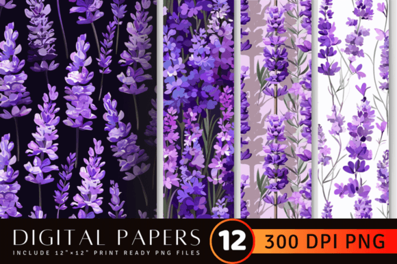 Download Purple Lavender Flowers Digital Paper Ba - Purple lavender Collection