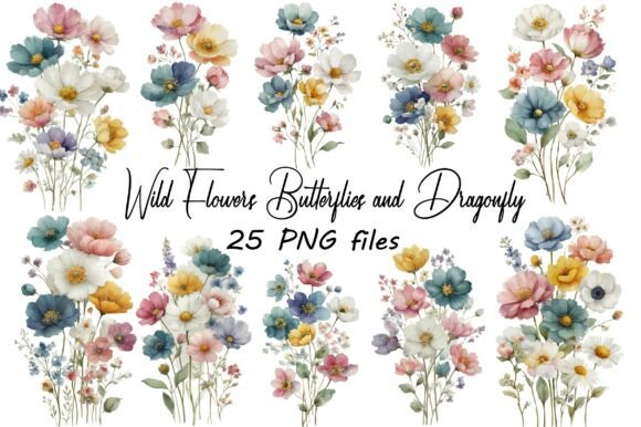 Download Wildflower Watercolor Clipart Bundle - Wildflower watercolor clipart Collection