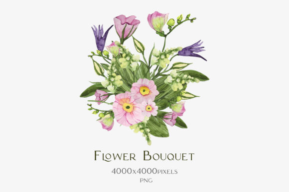 Download Watercolor Bouquet of Spring Flowers - Premium Bundle