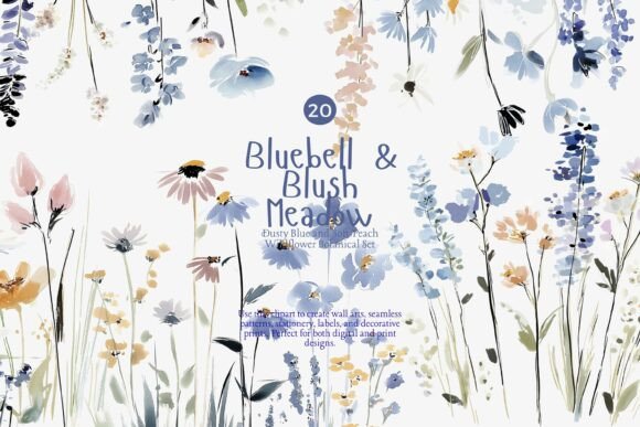 Download Bluebell Wildflower Watercolor Clipart - Wildflower watercolor clipart Collection