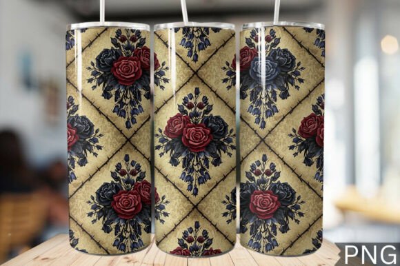 Download Dark Botanical Gothic Tumbler Wrap PNG - Botanical Collection